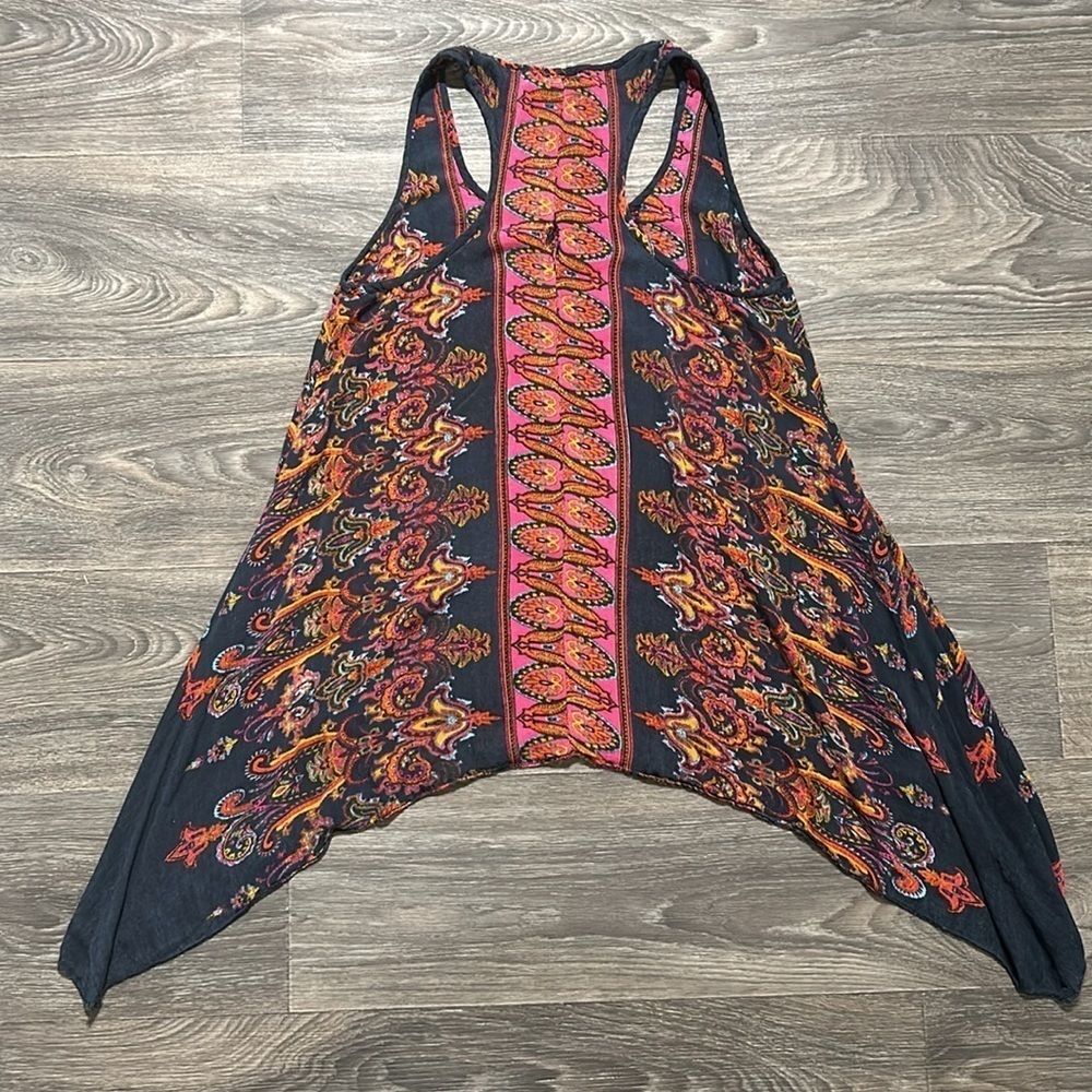 World Market S/M Boho Festival Grunge Uneven Hem Racerback Tank Altstyle 90s - Picture 9 of 10